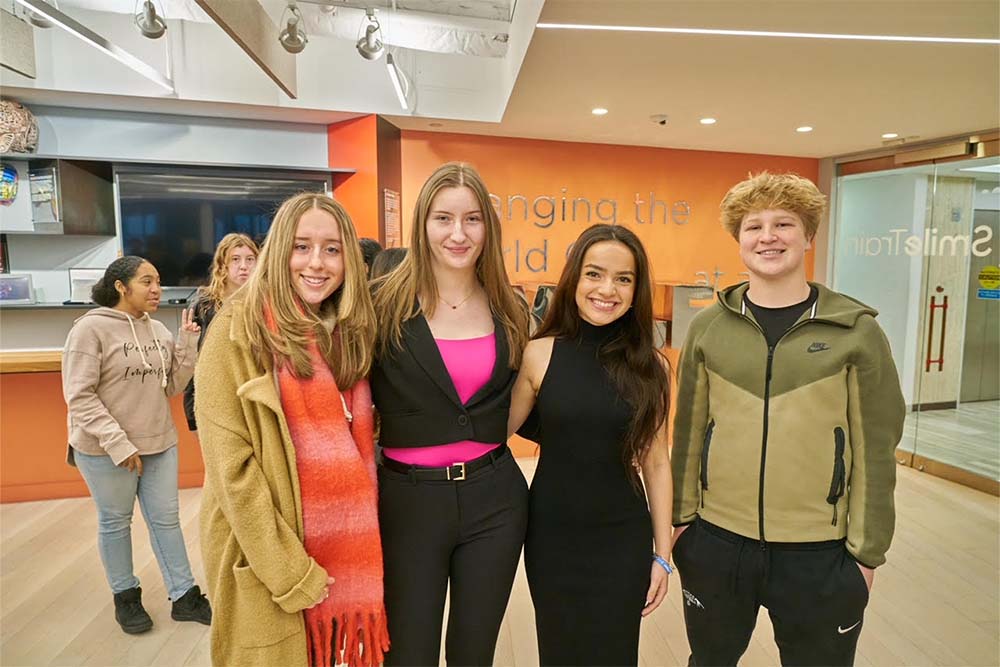 Alexandra in Smile Train’s New York HQ with other Student Ambassadors