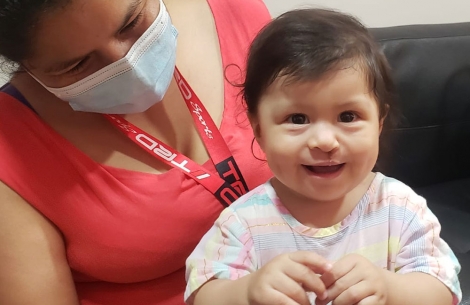 Smile Train patient Gianna after cleft lip and palate surgery